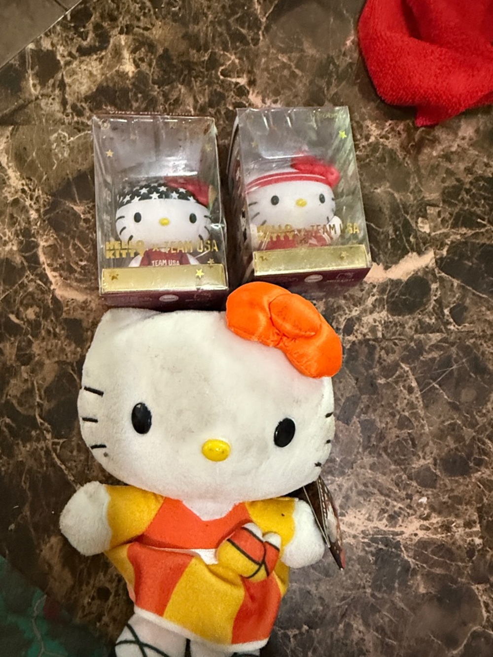 Hello Kitty Plush with Orange Bow and Yellow-Orange Outfit - Hello Kitty